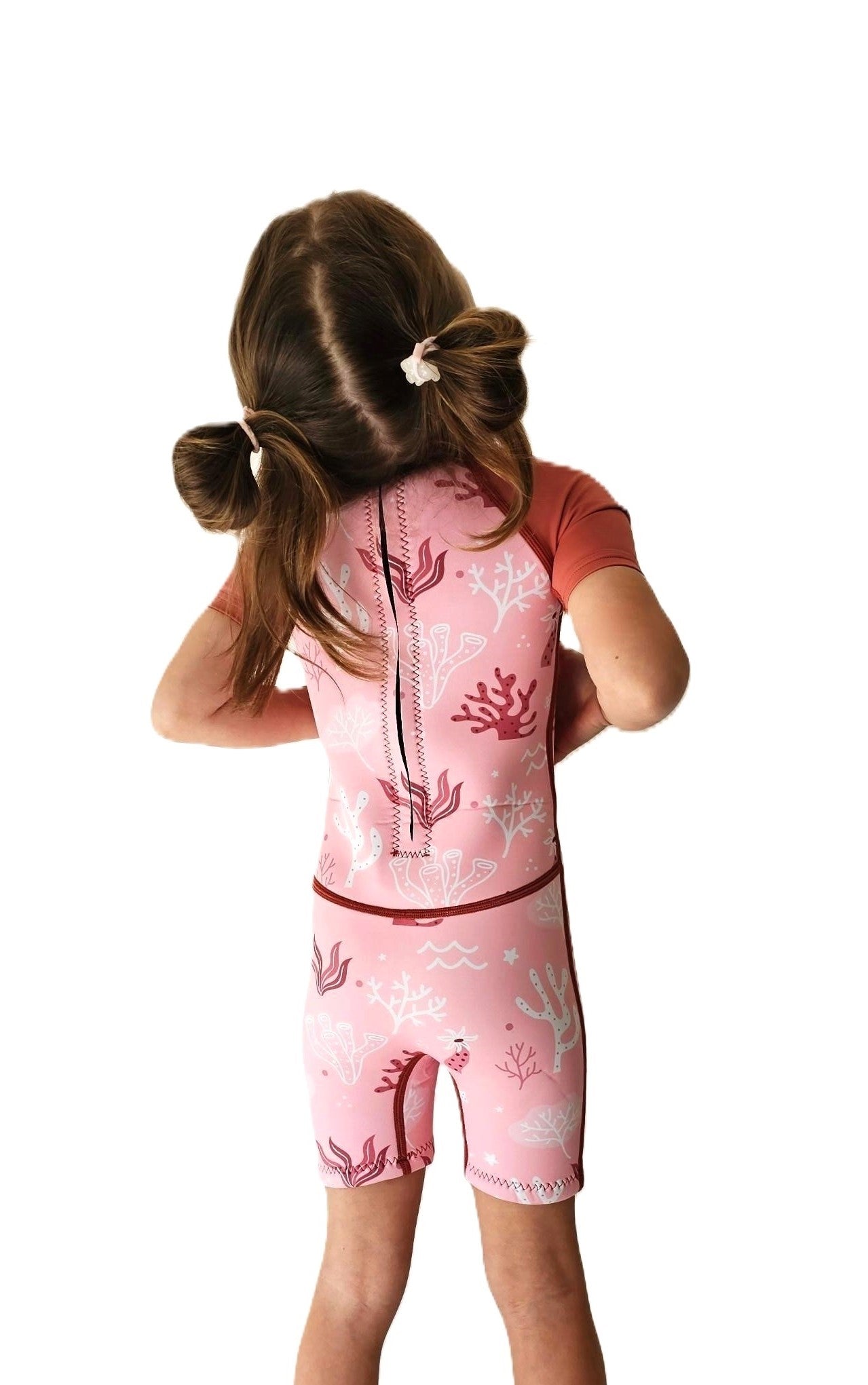 Children's short wetsuit 2 mm Pants-Cut Pink