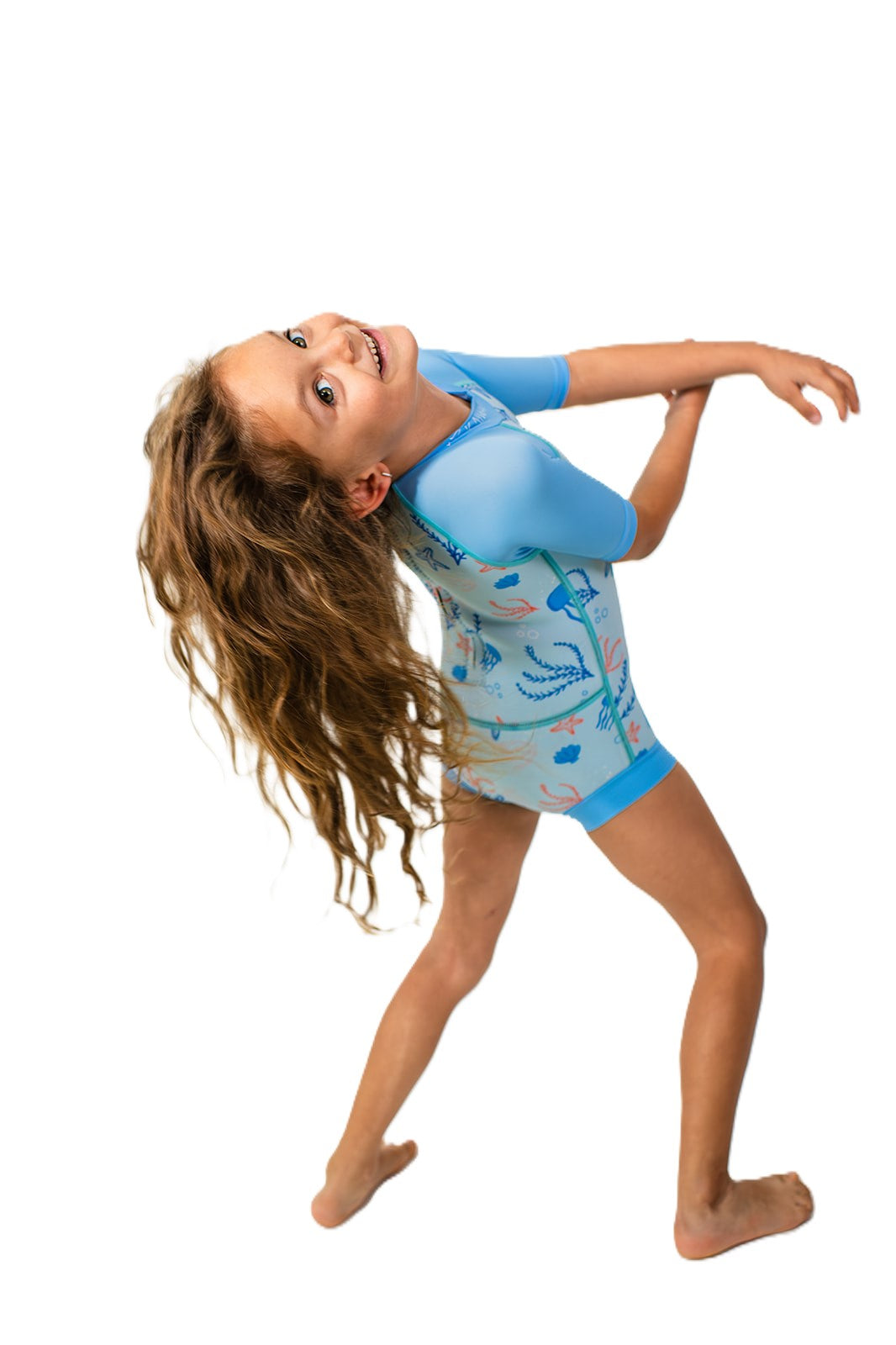 Children's short wetsuit 2 mm Body-Cut Blue