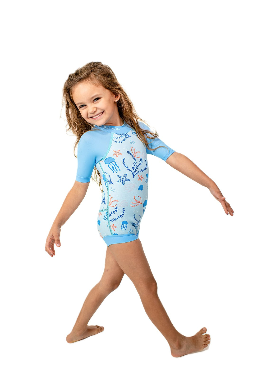 Children's short wetsuit 2 mm Body-Cut Blue
