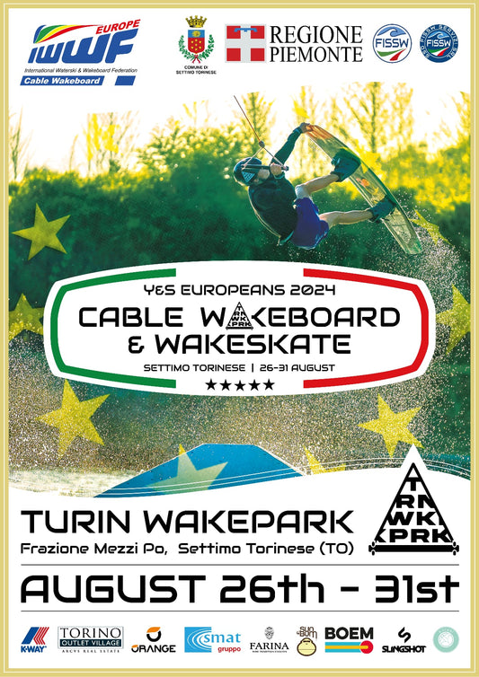 European Wakeboard and Wakeskate Championship in Turin on August 26th-31st, 2024