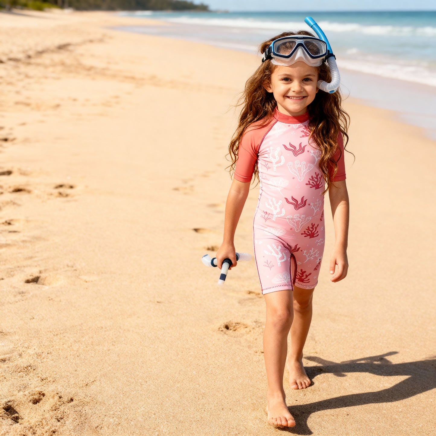 Dětský krátký neopren 2 mm Šortky-střih Růžový