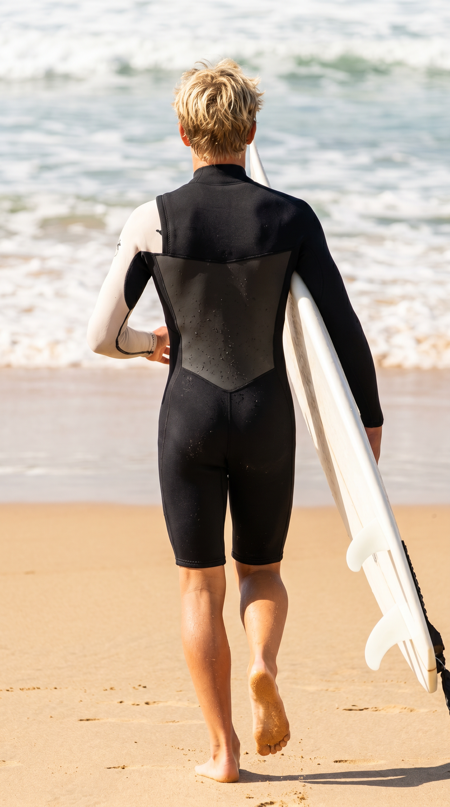 Boys’ long-sleeve shorty wetsuit