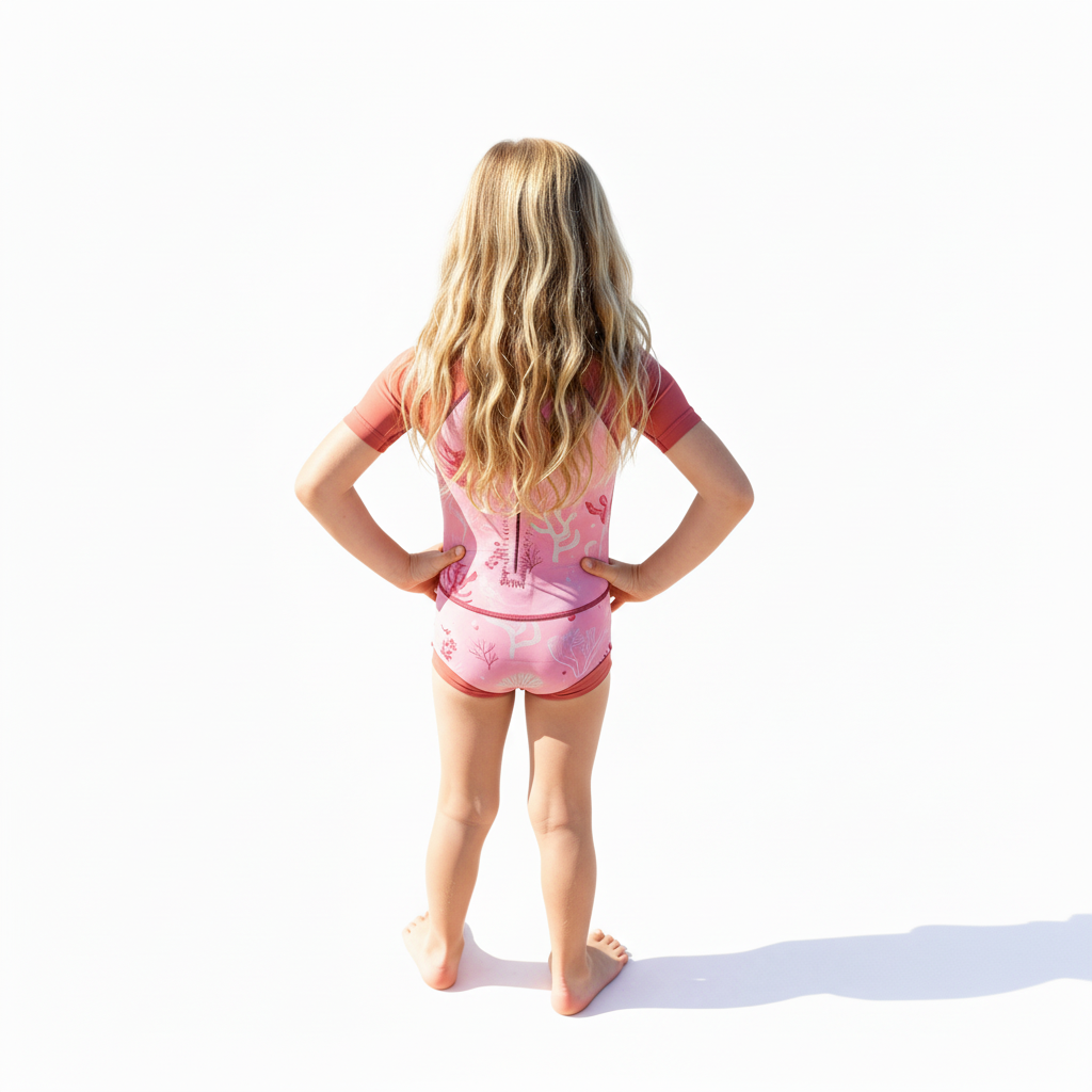 Dětský krátký neopren 2 mm Body-střih Růžový