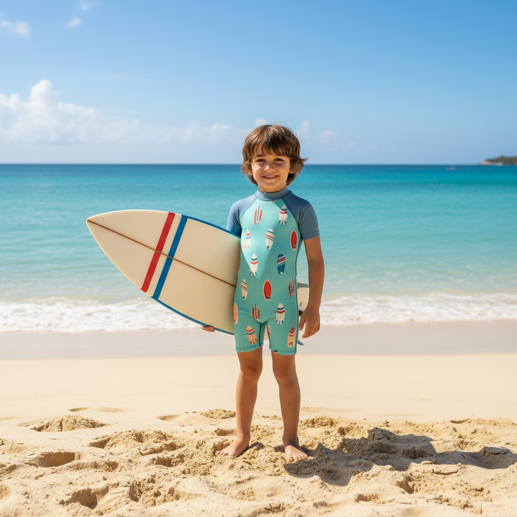 Dětský krátký neopren 2 mm Šortky-střih Zelený