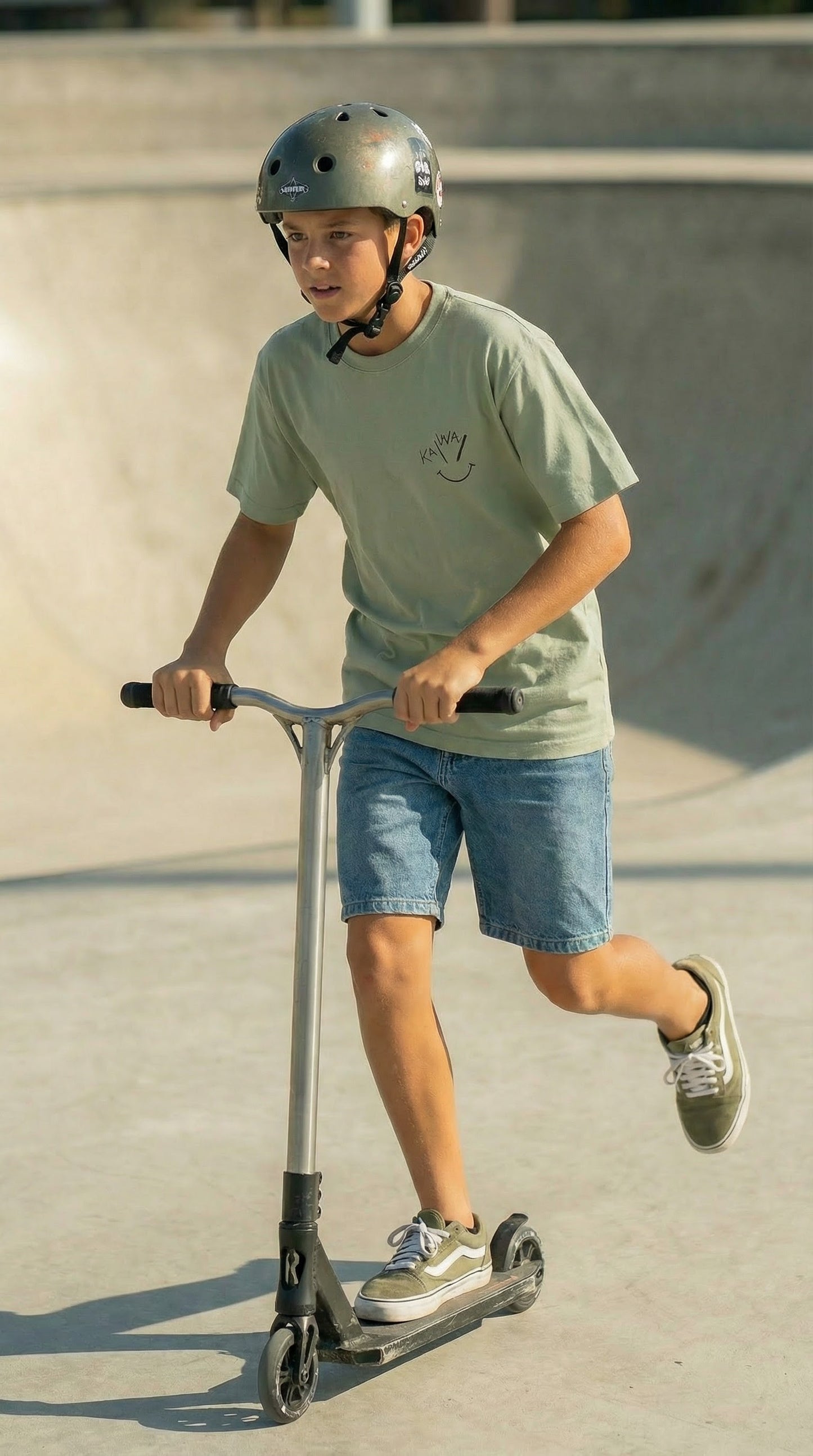 Cotton oversized T-shirt Sage