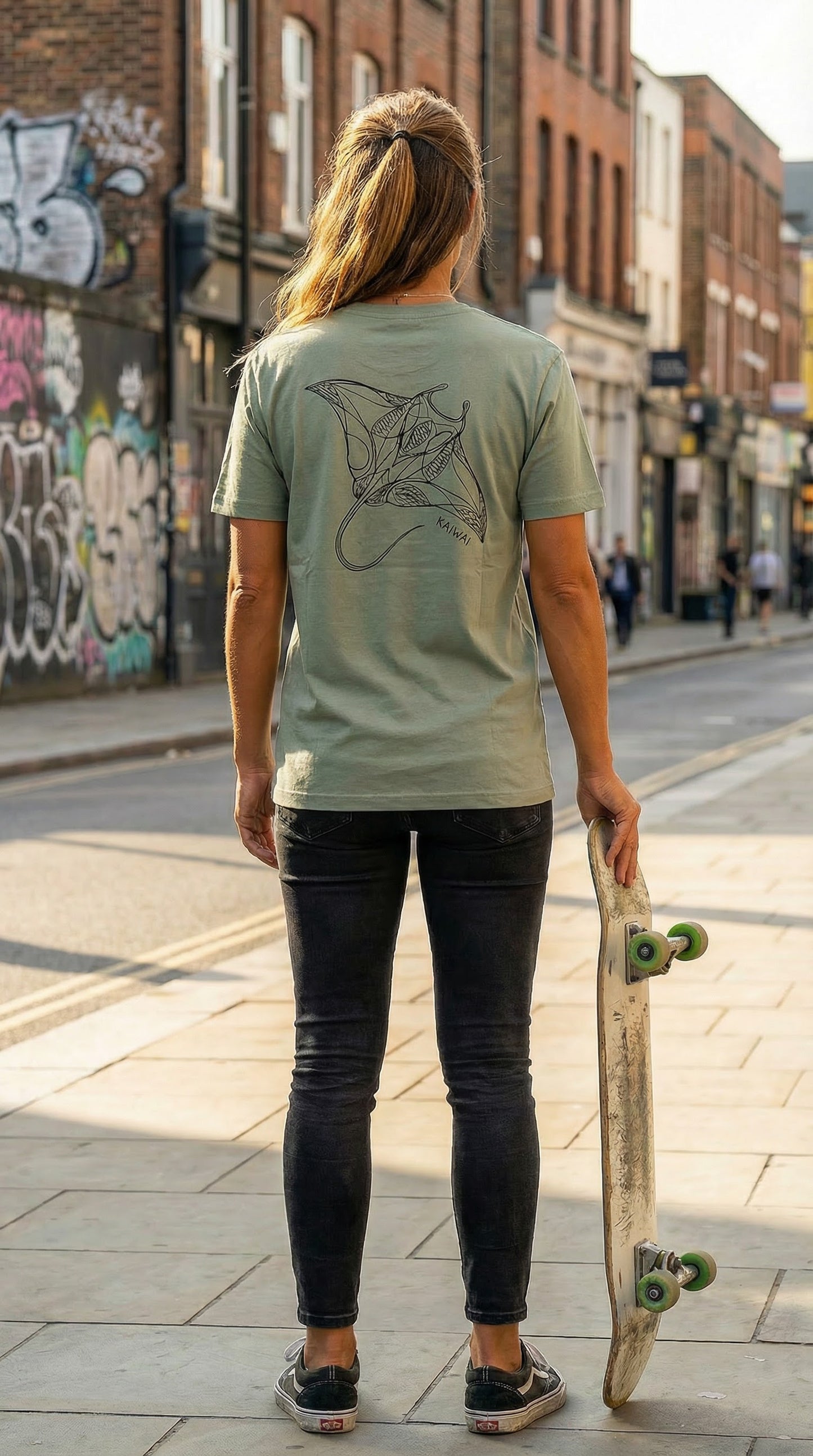 Cotton oversized T-shirt Sage