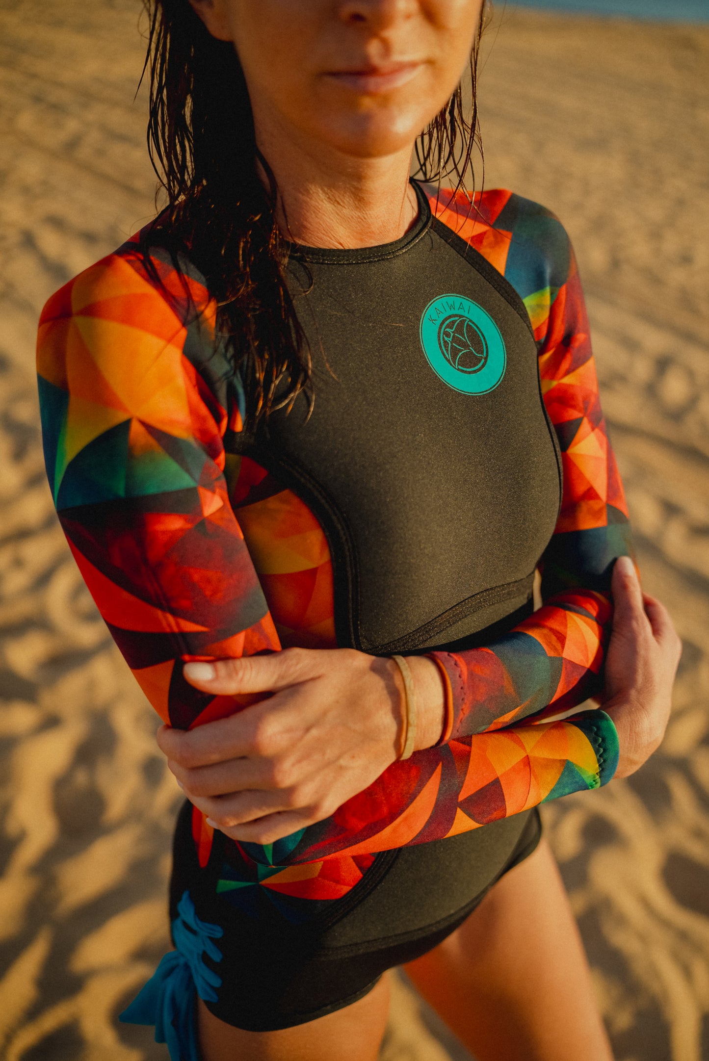 Women's short longsleeve wetsuit 3/2 mm Panty-Cut sOrange