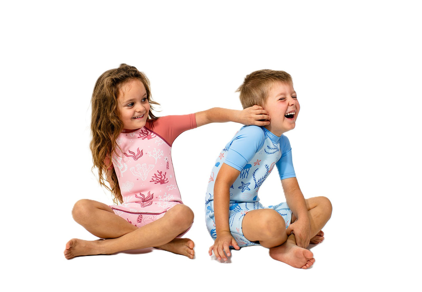 Children's short wetsuit 2 mm Pants-Cut Pink