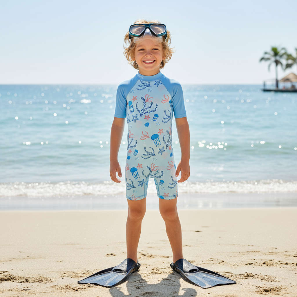 Dětský krátký neopren 2 mm Šortky-střih Modrý