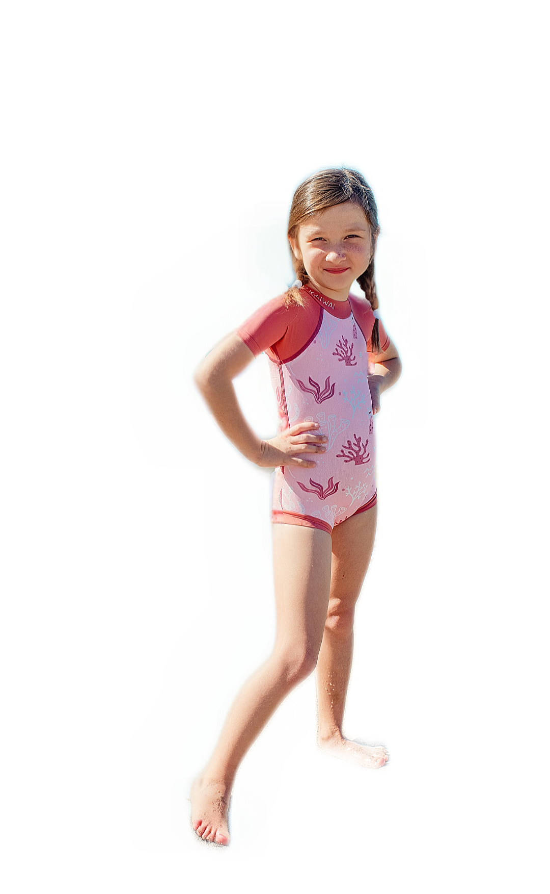 Dětský krátký neopren 2 mm Body-střih Růžový