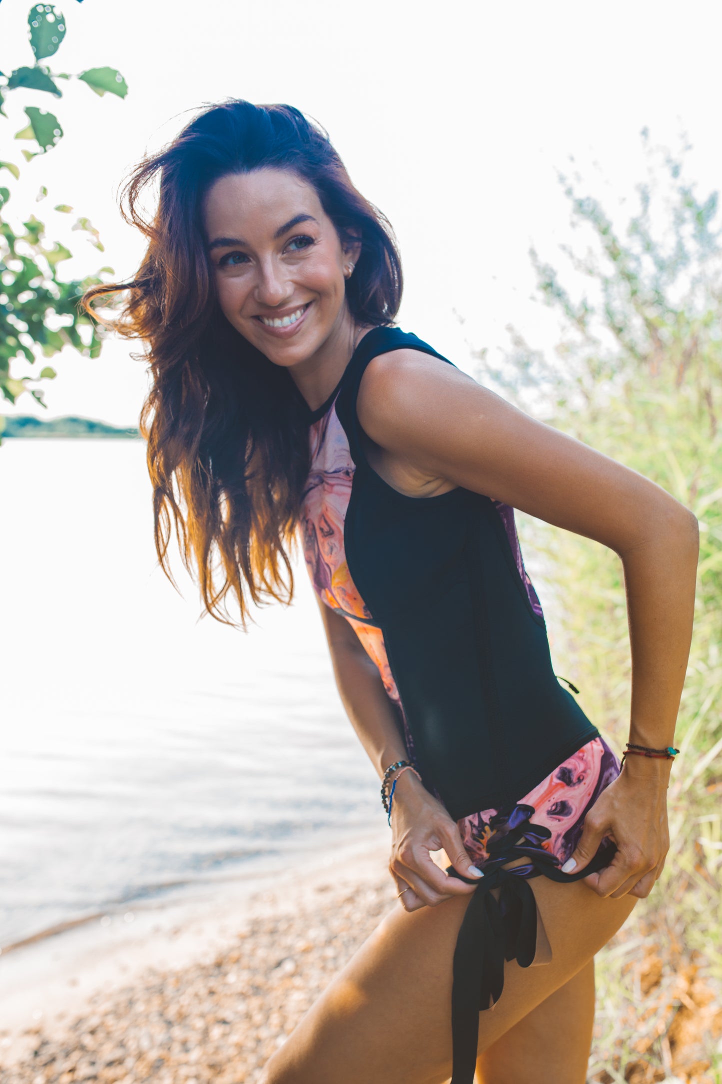 Women's short sleeveless wetsuit 3/2 mm Brazil-Cut Pink